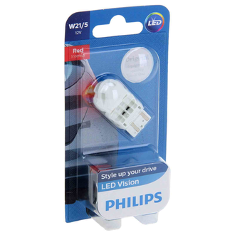Philips 12V W21/5 (W3x16q) LED RED (12835B1)