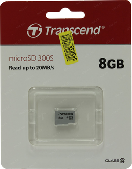 Transcend 8GB (UHS-I, class 10, 300S, без адаптера)