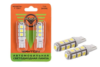 Wayton T1307 (12V) Т10 (W5W) Яркость 130 LM