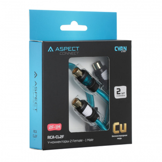 Aspect Y-коннектор RCA-CL2F, Cyan Line, витая пара, (OFC), 1 экран, 1M-2F (папа-2мамы), 0.3м