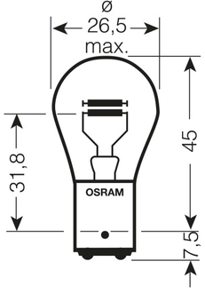Osram P21/4W-12V  BAZ15d (7225)