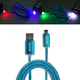 Комплектующие для комбо-устройств Wiiix Кабель переходник USB-микроUSB LED подсветка, голубой 