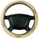   iSky Чехол на руль  со спонжевыми вставками по окружности, кожзам, размер М, беж.
